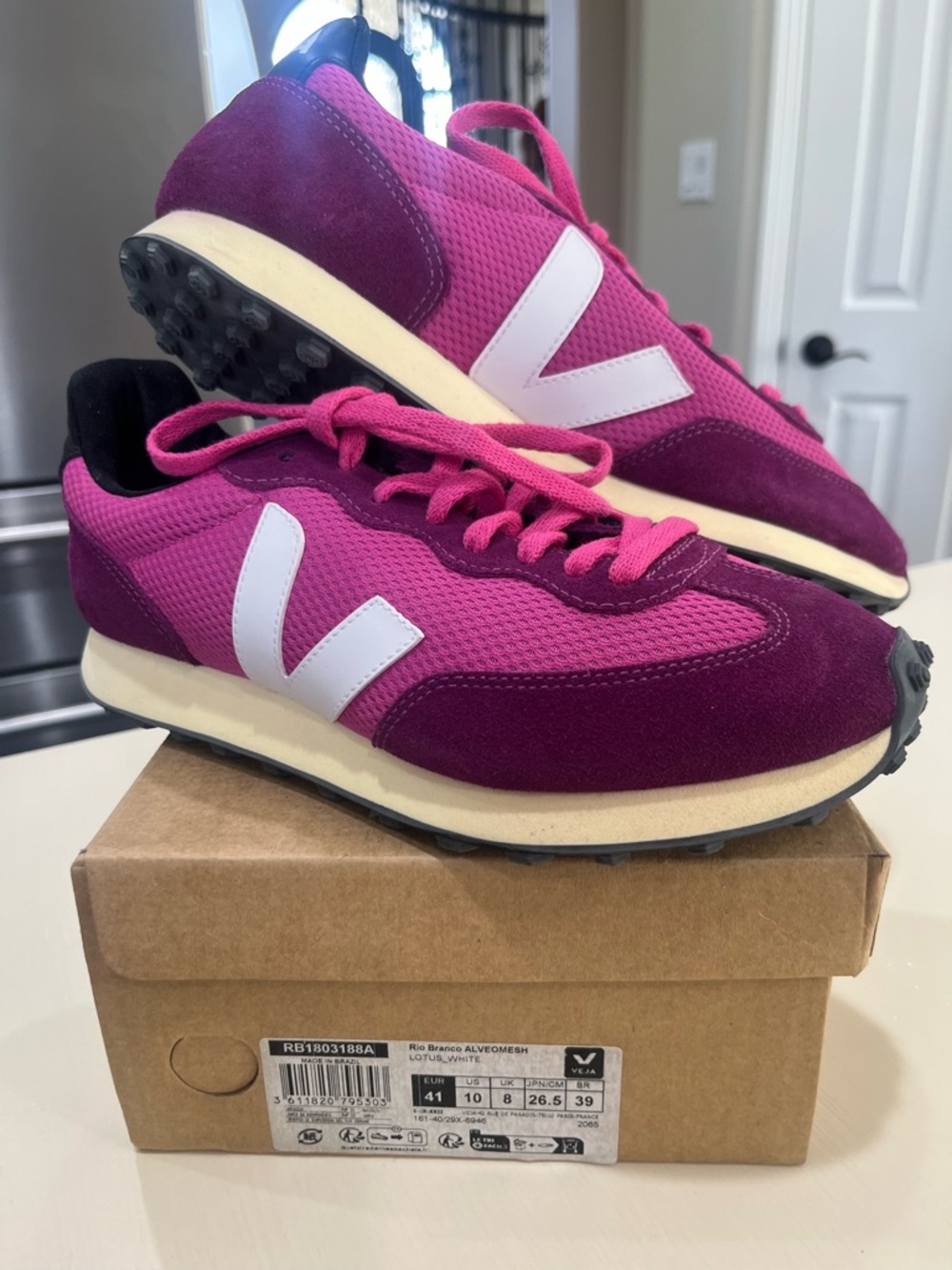 Veja Women’s Pink and Burgundy Retro Runner Sneaker